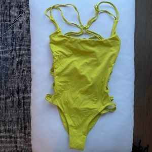 Blue Life strappy yellow one piece new with tags